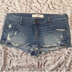 Abercrombie and Fitch distressed jean shorts